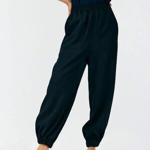 Tibi blackElastic-Waist Track Pants